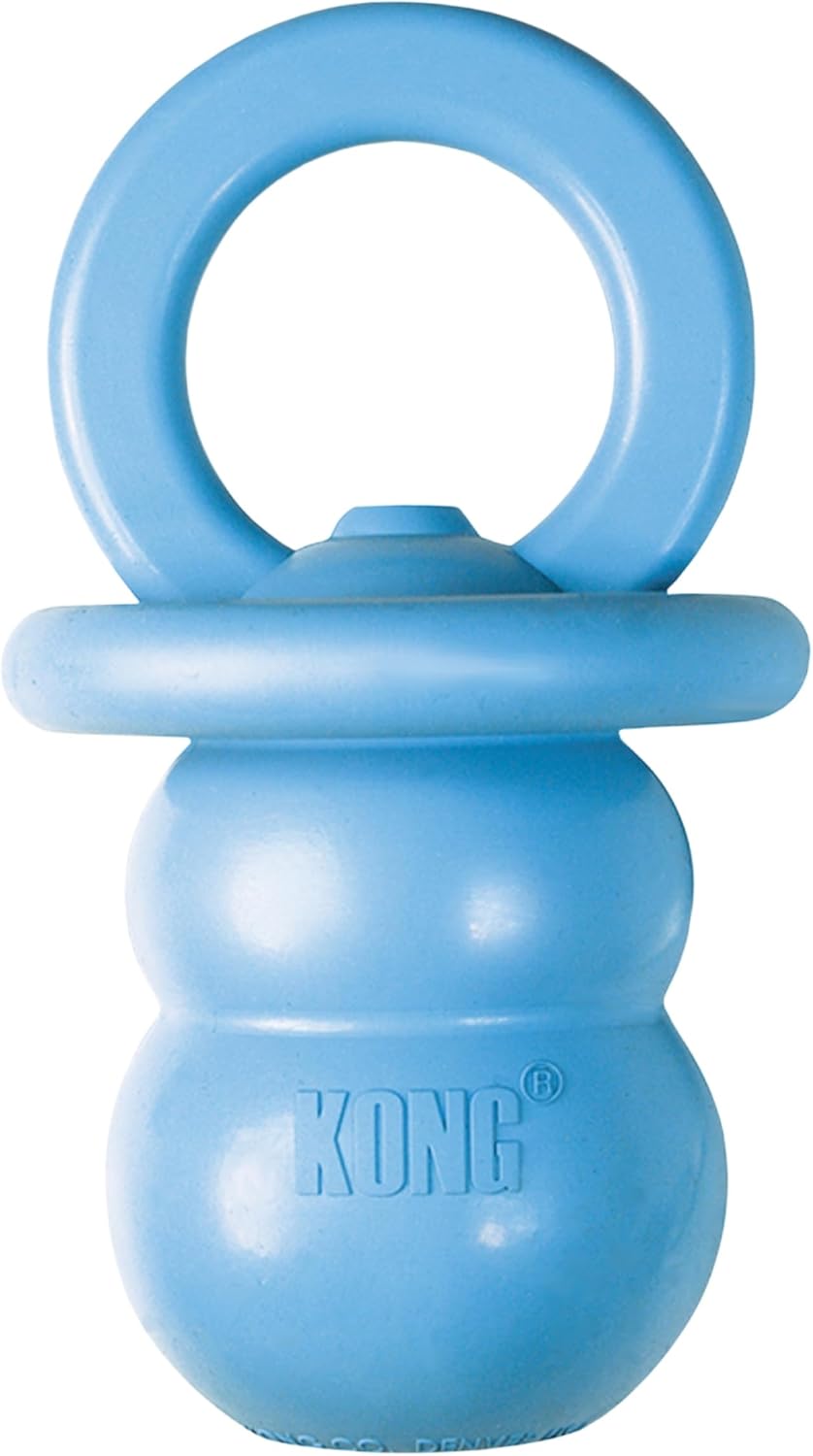 KONG Puppy Binkie - Pacifier Dog Toy for Puppies - Stuffable Treat Chew Toy for Treats - Durable Natural Rubber for Teething Puppy - for Small Puppies - Blue KONG Puppy Binkie - Pacifier Dog Toy for Puppies - Stuffable Treat Chew Toy for Treats - Durable Natural Rubber for Teething Puppy - for Small Puppies - Blue
