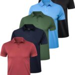 OYGSieg 5 Pack Mens Polo Shirts Golf Shirts for Men