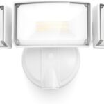 LUTEC 75W 8000 Lumen Floods Light Outdoor, Switch Controlled LED Security Lights with 3 Adjustable Heads, 5000K Daylight, IP65 Waterproof Exterior Flood Light for Outside Garage, Yard, Patio-White