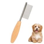 HOP Pet Face comb for Small Dogs,Eye Comb for Cats and Puppies, Fine Tooth Metal Comb with Wooden Handle, Tear Stain Removal and Eye Gunk Removal