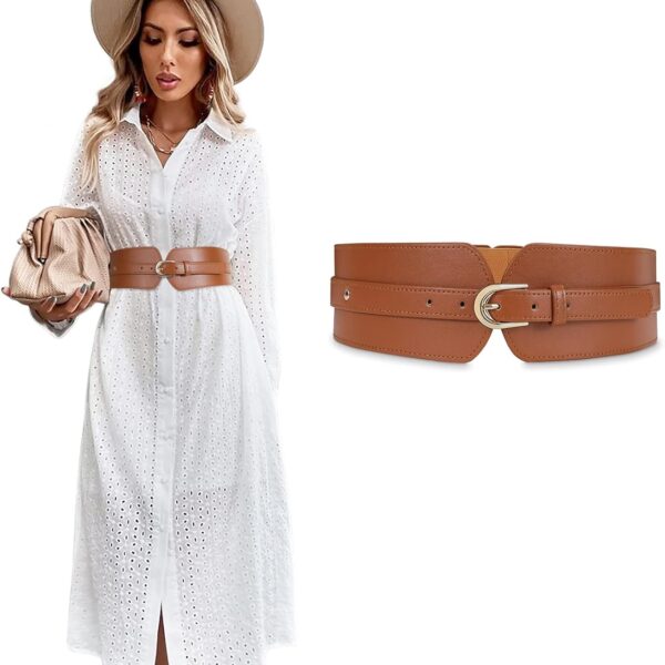 SUOSDEY Womens Wide Elastic Waist Belt for Dress Ladies Stretch Cinch Belt for Women