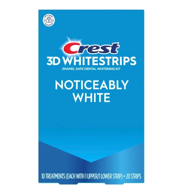 Crest 3D Whitestrips, Noticeably White, Teeth Whitening Strip Kit, 20 Strips (10 Count Pack)