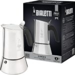 Bialetti - New Venus Induction, Stovetop Coffee Maker, Suitable for all Types of Hobs, Stainless Steel, 4 Cups (5.7 Oz), Silver
