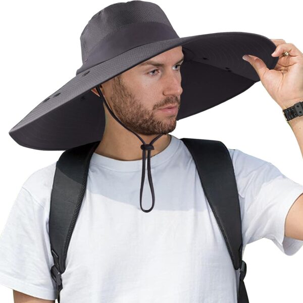 Super Wide Brim Fishing Hat UPF 50+ Sun Safari Hat with Removable Neck Face Flap