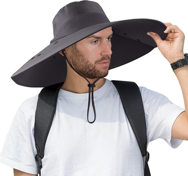 Super Wide Brim Fishing Hat UPF 50+ Sun Safari Hat with Removable Neck Face Flap