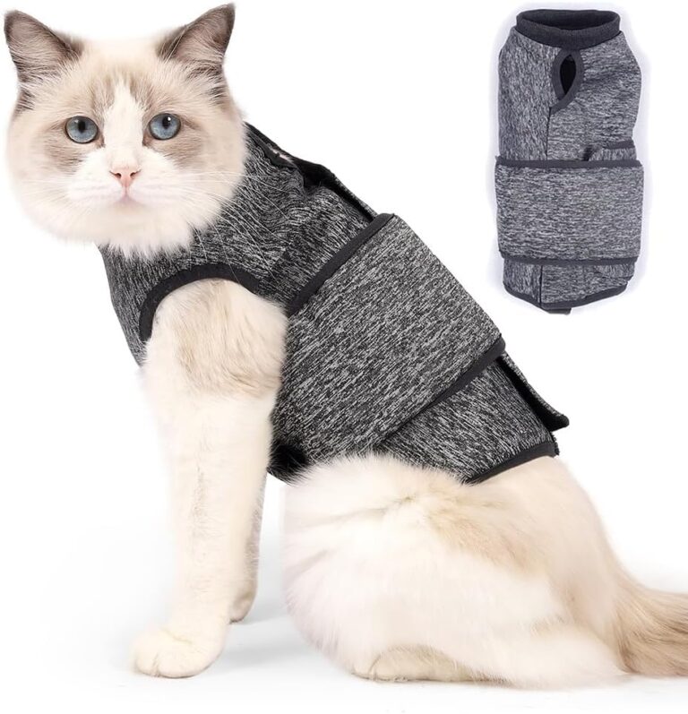 Pet Anxiety Jacket, Calming Vest with Adjustable Hook and Loop for Cats and Dogs, Soft Polyester Cotton Blend Fabric for Stress Relief During Thunder Fireworks and Travel