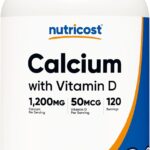 Nutricost Calcium with Vitamin D, 240 Tablets - Calcium (1200mg) Vitamin D (50mcg) Per Serving - Non-GMO, Gluten Free