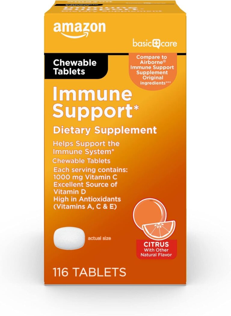 Amazon Basic Care - Chewable Tablets, Immune Support Citrus Chew Tablets, 116 Count