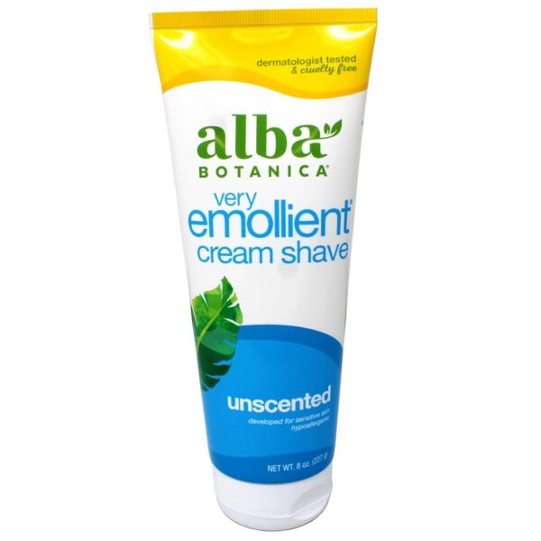 Alba Botanica Very Emollient Cream Shave, Unscented, 8 Oz