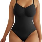 SHAPERX Women's Seamless Shapewear Bodysuit Tummy Control Body Shaper Waist Defining Body Suit