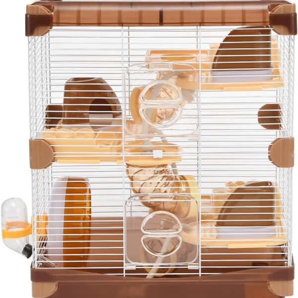 Hamster Cage Small Animal Cage 3 Layers Cage Size14.17"(W) X10.63(L) X16.73 (H) Suitable for Hamsters up to 3.5 inch in Length