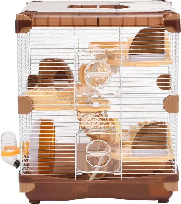 Hamster Cage Small Animal Cage 3 Layers Cage Size14.17"(W) X10.63(L) X16.73 (H) Suitable for Hamsters up to 3.5 inch in Length