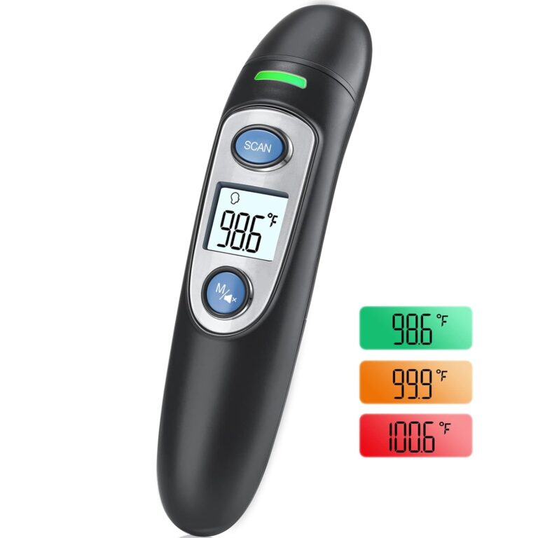 Infrared Thermometer for Adults,Forehead and Ear Thermometer for Fever, Babies, Children, Adults, Indoor and Outdoor Use (Black)