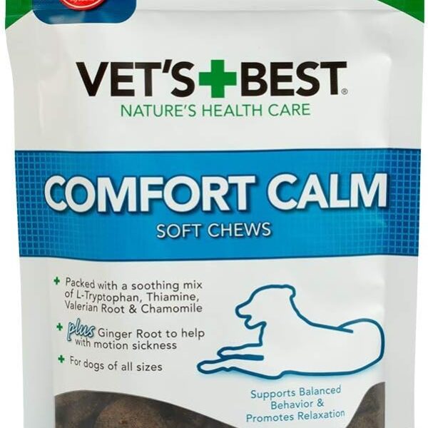 Vet's Best Comfort Calm Calming Soft Chews Dog Supplements - Dog Calming Aid Supports Dog Balances Behavior - Promotes Relaxation - 30 Day Supply