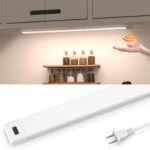 MYPLUS 16 Inch Under Cabinet Lights with Hand Wave, Under Counter Lighting 4000K Natural White,Dimmable,Plug and Play,LED Lights for Kitchen Cabinet, Cupboard, Closet, Desk