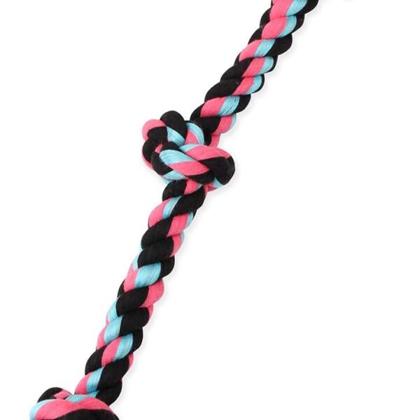 Mammoth Flossy Chews Rope Tug  Premium Cotton-Poly Tug Toy for Dogs  Interactive Rope Toy (Colors May Vary)