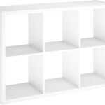 ClosetMaid 6 Cube Storage Shelf Organizer Bookshelf with Open Back, Vertical or Horizontal, Easy Assembly, Wood, White Finish