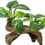 Smoothedo-Pets Fish Tank Decorations Aquarium Decor Ornaments Betta Silk Leaf pad Hammock Artifical Driftwood cave Goldfish Bowl Accessories (Type-C)