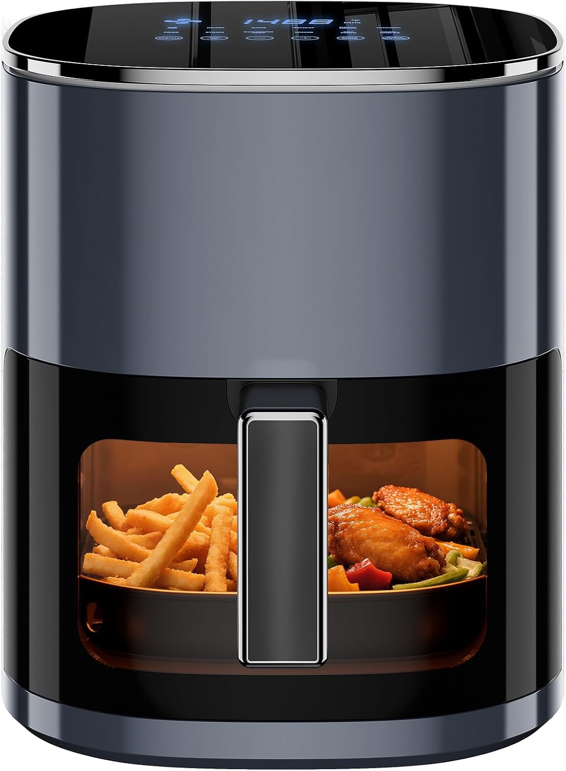 Simple Deluxe 12-in-1 Air Fryer 6.34 Qt, Digital Preset Airfryer with Visible Window, Nonstick and Dishwasher-Safe Basket, Air Fry, Roast, Bake, Dehydrate, Fries, 1700W, Gary Simple Deluxe 12-in-1 Air Fryer 6.34 Qt, Digital Preset Airfryer with Visible Window, Nonstick and Dishwasher-Safe Basket, Air Fry, Roast, Bake, Dehydrate, Fries, 1700W, Gary