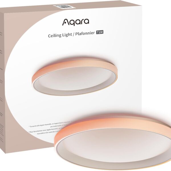 Aqara LED Ceiling Light T1M,Matter Over Bridge,Requires Zigbee 3.0 HUB,RGB+IC with Gradient Effects and 16 Million Colors,40W 3450lm,2700-6500K Tunable White,Supports HomeKit,Alexa and IFTTT