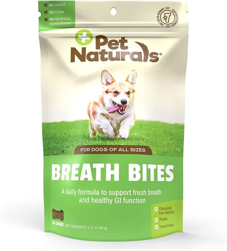 Pet Naturals Breath Bites Breath Freshener for Dogs, 60 Chews - Fresh Breath, Healthy GI Support and Dental Health