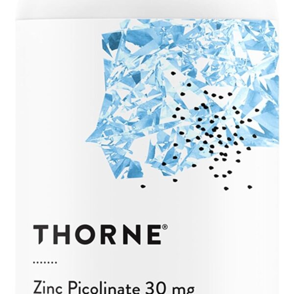THORNE - Zinc Picolinate 30 mg - Well-Absorbed Zinc Supplement for Growth and Immune Function - Promotes Healthy Skin & Eyes* - Third-Party Certified - Gluten, Dairy & Soy-Free - 60 Capsules