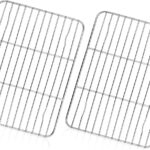 TeamFar Cooling Rack, 8.75 x 6.25 Stainless Steel Wire Baking Rack for Cooking Roasting Grilling, Fit for Oven Pan, Oven & Dishwasher Safe, Non-toxic & Heavy-Duty, 2PCS