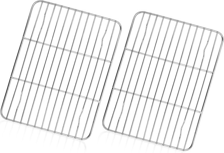 TeamFar Cooling Rack, 8.75 x 6.25 Stainless Steel Wire Baking Rack for Cooking Roasting Grilling, Fit for Oven Pan, Oven & Dishwasher Safe, Non-toxic & Heavy-Duty, 2PCS