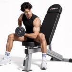 JOROTO Adjustable Weight Bench, 1300LBS Workout Bench for Home Gym Strength Training, Incline Decline Flat Bench Press with Wheels and Extended Backrest, Foldable Exercise Bench for Full Body Workout