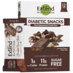 Extend Sugar Free Protein Bars, Perfect Diabetic Snacks, High Protein and Fiber, Hunger Control & Steady Energy, Low Carb, Keto Friendly (12 Count, Chocolate Peanut Butter)