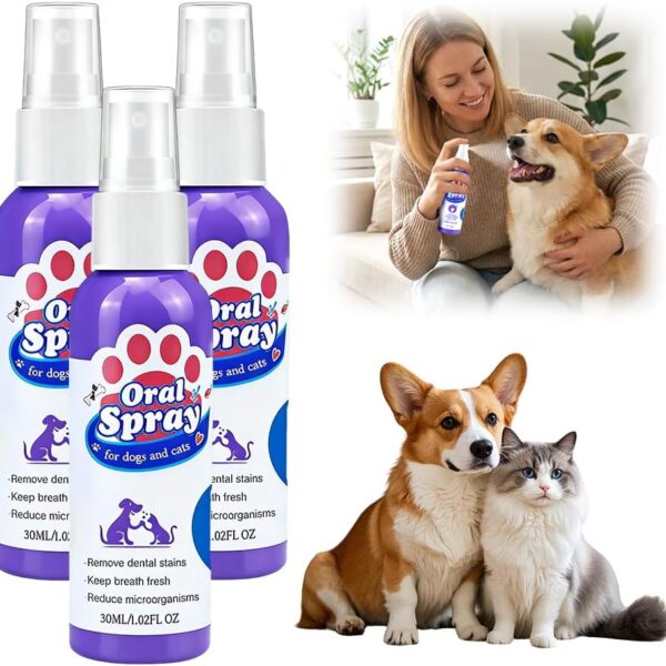 Teeth Cleaning Spray for Pets, 2026 Upgraded Oral Spray for Dogs and Cats, Pet Breath Freshener Spray Oral Care Cleaner, Dog Dental Spray Reduces Plaque & Tartar (2)