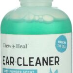 Chew + Heal Dog Ear Cleaner Solution | 4 oz Dropper | Pet Ear Wash for Dogs & Cats to Prevent Infections & Remove Wax | Soothing Aloe, Witch Hazel & Tea Tree Oil | Gentle, Vet-Approved Formula