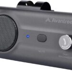 Avantree CK11 - Hands Free Bluetooth 5.0 Car Kit, 3W Speakerphone with Visor Clip, Supports Siri Assistant, Motion Auto On, Volume Knob, Wireless in-Car Handsfree Speaker for Cell Phone - Titanium