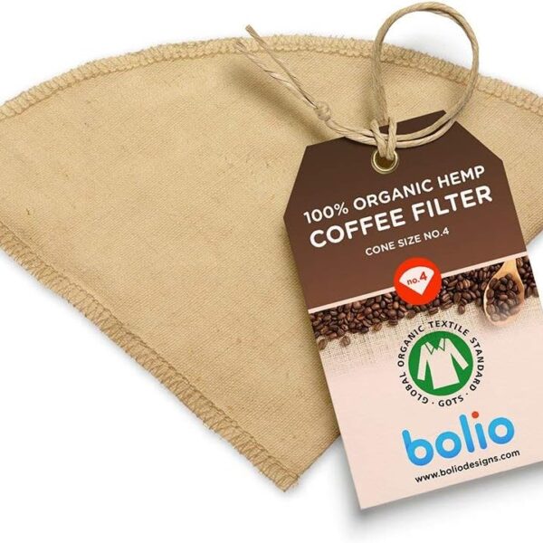 Organic Hemp Reusable Coffee Filter (1, No.4 Cone)