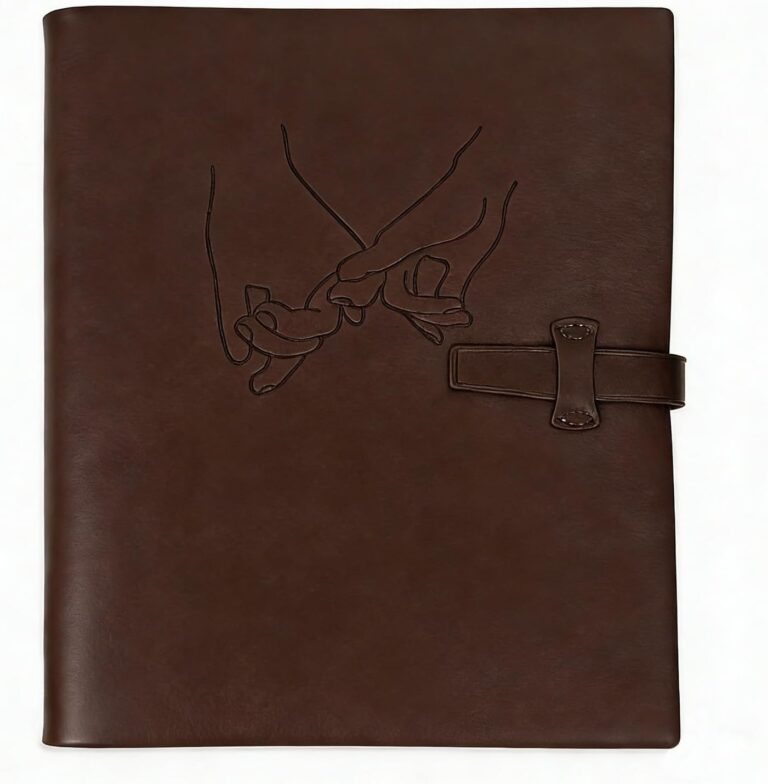 Photo Album 4x6 200 Pictures, PU Leather Photo Albums with Writing Space with 30 Writing Paper, Wedding Baby Family Travel Kids Personalized Picture Album Scrapbook Album (Hold Hands)