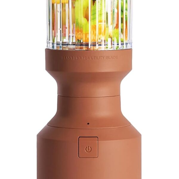 The Beast Mini Blender | Mini Countertop Kitchen Blender | Blend Smoothies and Shakes, Dressings, Sauces, Dips | Straw Cap and Straws Included | 600W (Terra)