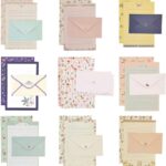 81pcs Stationary Paper and Envelopes Set, Contain 54 stationery paper and 27 envelopes, writing paper stationery set, 9 Different Style