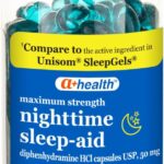 A+Health Nighttime Sleep Aid Diphenhydramine 50mg Softgels, Maximum Strength, 160 Count