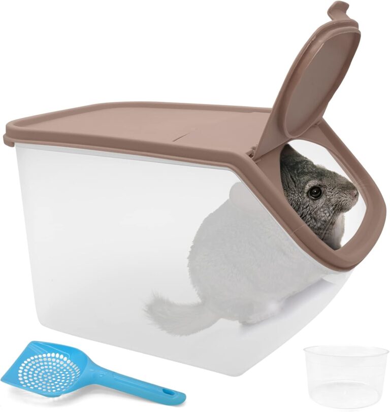 BNOSDM Chinchilla Sand Bath Container Chinchilla Dust Bath Tub Transparent Hamster Toilet Shower Room Plastic Hamster Bathroom Kit with Sand Cup&Scoop for Gerbil Hedgehog Squirrel (Coffee)