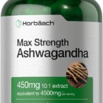 Horbach Ashwagandha Supplement | Max Strength | 120 Capsules | Non-GMO, Gluten Free