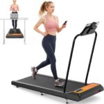 Treadmills for Home Small with 0%-8% Incline and APP Sync, Compact Under Desk Walking Treadmill Pad with Handle Bar Removable, Remote Control and LED Display, 2.5HP