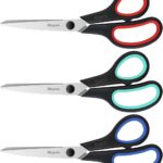 iBayam 3-Pack 8" Heavy Duty Scissors with Ultra Sharp Blades and Comfort Grip Handles - For Office, Home, School, Sewing, and Crafts