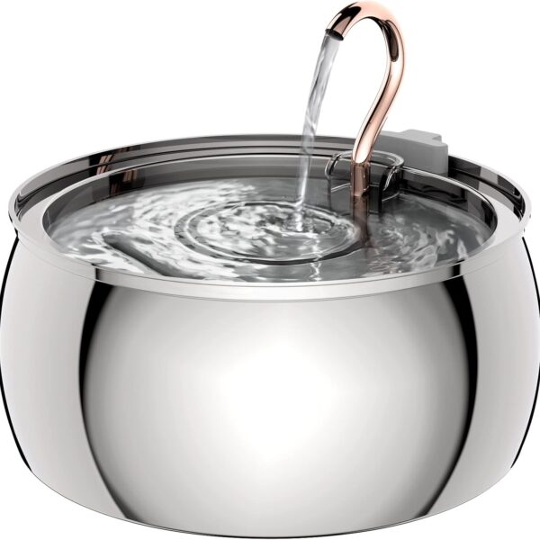 Tomxcute Swan Neck Cat Water Fountain - Elegant Swan Neck Copper Spout Design Cat Fountain for Drinking, 4.0L Large Capacity Ultra Quiet Kitty Drinking Fountain for Cats, Small Dogs, Multiple Pets