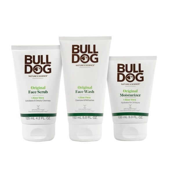 BULLDOG Mens Skincare and Grooming Original Full Face Kit with Moisturizer, Face Wash & Face Scrub