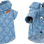 Dog Clothes for Small Dogs - Denim Shirt With Leash Ring, Puppy Sweatshirt, Cat Shirts, Pet Outfits - Light Blue M