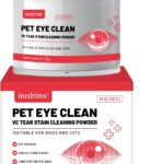 Tear Stain Remover for Dogs, 100% Natural Powder with Brush - Safe & Gentle Eye Stain Cleaner, Absorbs and Repels Tears, Keeps Area Dry, Treats The Cause of Staining