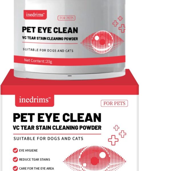 Tear Stain Remover for Dogs, 100% Natural Powder with Brush - Safe & Gentle Eye Stain Cleaner, Absorbs and Repels Tears, Keeps Area Dry, Treats The Cause of Staining