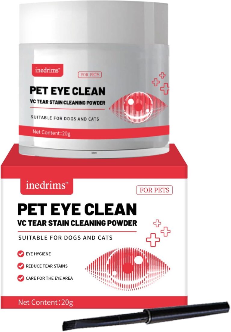 Tear Stain Remover for Dogs, 100% Natural Powder with Brush - Safe & Gentle Eye Stain Cleaner, Absorbs and Repels Tears, Keeps Area Dry, Treats The Cause of Staining