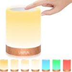 Night Light, Touch Lamp for Bedrooms Living Room Portable Table Bedside Lamps with Rechargeable Internal Battery Dimmable 2800K-3100K Warm White Light & Color Changing RGB (Regular Size)