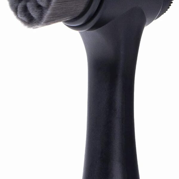 Face Brush 2 in 1, Facial Cleansing Exfoliating Scrubber Brush, Silicone Double Side Manual Face Wash Scrub Brush with Soft Bamboo Charcoal Fiber for Deep Pore Cleansing, Massaging, Skin Care